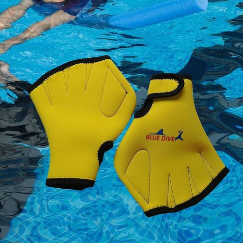 Swimming Gloves Webbed Swim Gloves Warmth Anti Slip Adjustable Strap Snorkeling Fins Hand Gloves Aquatic Gloves for Rafting in Kuwait