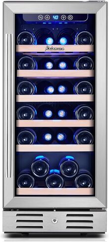 Kalamera 24 inch Wine Fridge Hold 21 Bottles and 75 Cans,Dual Zone Wine and Beverage Refrigerator,Built-In or Freestanding with Blue LED Light,for Home/Bar/Office in Kuwait