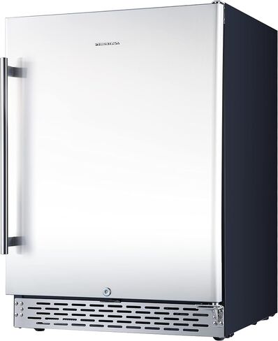 Phiestina Beverage Refrigerator 24Inch, 172 Cans Indoor/Outdoor Undercounter Beverage Cooler Refrigerator Stainless Steel Beer Fridge with Safety Lock Built-in/Freestanding-Silver Foam Door in Kuwait