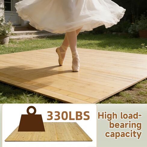 Tap Dance Floor for Any Surface, 48"x38.5" Bamboo Portable Non-Slip Practice Surface with Storage Bag, Noise Reduction for Home & Studio Use in Kuwait