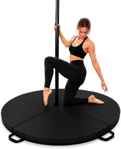 PYY Dance Pole Crash Mat - 4 ft Foldable & Portable Pole Crash Pad with an Easy-to-Clean Cover, Band Included, 2" Thicken EPE Foam Exercise and Dance Pole Cushion for Home, Yoga, Fitness, Training in Kuwait