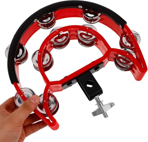 Mounted Drum Tambourine Double Row with Responsive Sound Sturdy Abs and Metal Material Easy Installation for Drum Set and Bell Accompaniment Sturdy Replacement in Kuwait