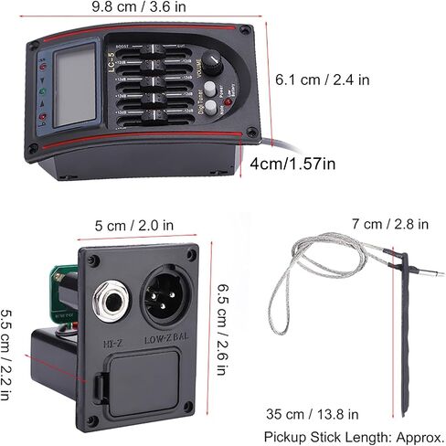 مضخم جيتار صوتي 5 نطاقات EQ، بلاستيك معدني، يعزز جودة الصوت مع شاشة LCD للموسيقيين الصوتيين in Kuwait