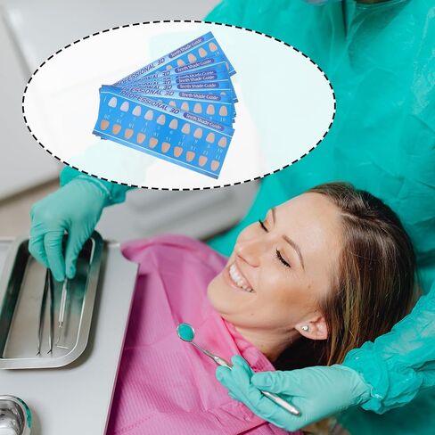 VANZACK Tooth Bleaching Shade Cards Dental Shade Guide Paper Material 50pcs Safe to Use Comparing Oral Supply Random Color for Professional and Personal Use in Kuwait