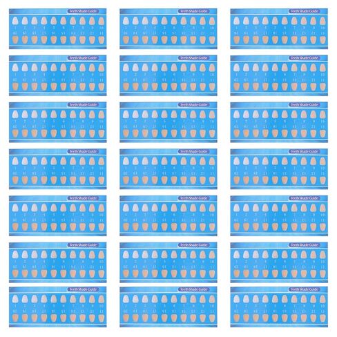Toyvian Disposable Tooth Shade Color Cards 30pcs Paper Dental Supply for Professional and Personal Use Lightweight and Safe to Use Random Color in Kuwait