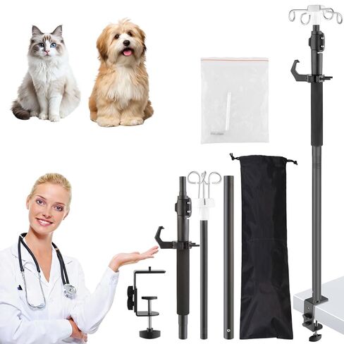 الجدول IV PolesTelescope، من 32 إلى 56 بوصة حامل سطح المكتب المحمول IV مع حقيبة تخزين 4 خطافات حامل حقيبة IV متجمد الأنابيب تمديد القطب IV عمود التدفق لعيادة المستشفى المنزلية in Kuwait