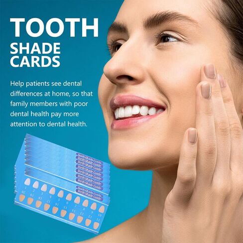 Toyvian Disposable Tooth Shade Color Cards 30pcs Paper Dental Supply for Professional and Personal Use Lightweight and Safe to Use Random Color in Kuwait