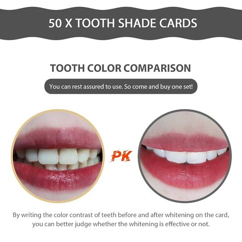 HOMSFOU 50pcs Tooth Color Shade Guide Cards Paper Contrast Cards for Dentists Safe to Use Professional and Personal Use Random Color in Kuwait