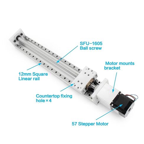 ZBX80 CNC مشغل الحركة الخطية للمرحلة X Y Z محور السكك الحديدية المنزلقة دليل الجدول المنزلق 1605 Ballscrew (السفر 500 مم) in Kuwait
