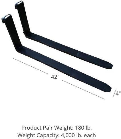 Titan Attachments 42in Pallet Fork Blades, 4,000 LB Load Capacity, Class II Forklift Blades in Saudi Arabia