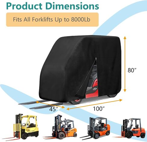Forklift Protection Cover All Weather, Forklift Cover Waterproof 600D Fits All Forklifts Up to 8000Lb, Sun Rain Snow UV Zipper Door Windproof Buckle Organizer Bag in Saudi Arabia