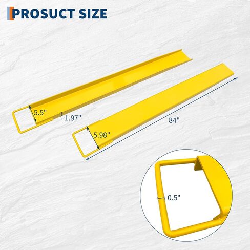 96 Inch Forklift Extensions, 5500 LBS Capacity, 5.5 Inch Width Heavy Duty Pallet Fork Extenders for Forklift & Skid Steer Loaders in Saudi Arabia
