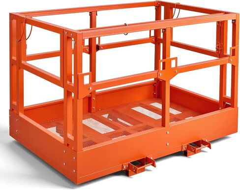 VEVOR Mesh Telehandler Work Platform, 48 x 71.5 Inch Man Safety Basket, 2000 lbs Capacity Forklift Telehandler Attachment, Safety Cage, Heavy Duty Carbon Steel, for Most Aerial Jobs Lifting Loader in Saudi Arabia