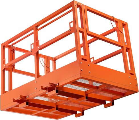 VEVOR Mesh Telehandler Work Platform, 48 x 71.5 Inch Man Safety Basket, 2000 lbs Capacity Forklift Telehandler Attachment, Safety Cage, Heavy Duty Carbon Steel, for Most Aerial Jobs Lifting Loader in Saudi Arabia