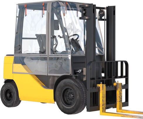 Forklift Cab Enclosure Cover - 0.5mm Clear PVC & Heavy Duty 600D Silver-Coated Oxford - Waterproof Rain Protector, Anti-Fog & UV-Proof,Universal Fit for 6000 Lbs Forklifts in Saudi Arabia