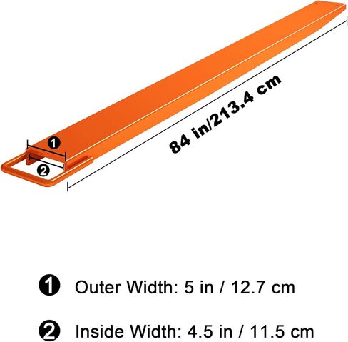 4.5 Inch Width Pallet Fork Extension, 1 Pair 84" Heavy Duty Steel Pallet Fork Extensions for Forklift Truck, Orange in Saudi Arabia
