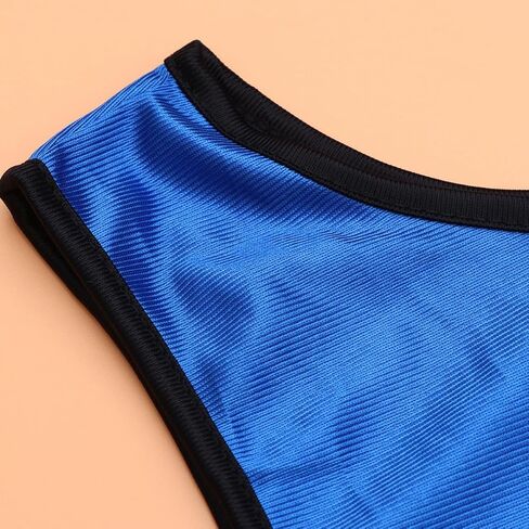 6pcs Lightweight Blue Polyester Training Vests for Summer Sports Team Practice, Easy to Dry Sleeveless Jerseys for Boys Students in Saudi Arabia