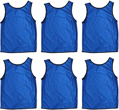 Mikinona 6pcs Boys Football Training Vest Set Fast Drying Polyester Sleeveless Shirts Blue Group Practice Uniforms for Football Competition Training in Saudi Arabia