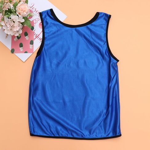 6pcs Sports Training Vests for Boys, Blue Polyester Summer Game Vests Easy Drying and Player Distinguishing Features for Group Activities in Saudi Arabia