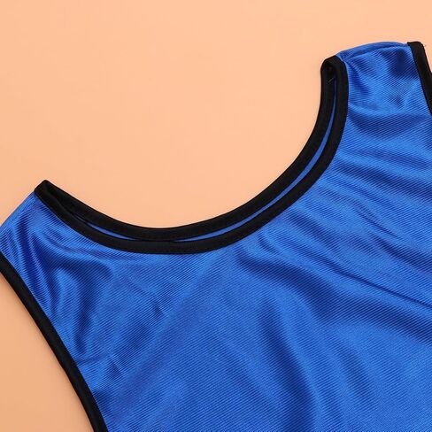 6pcs Lightweight Polyester Summer Vests for Boys Students, Easy to Dry Bright Blue Sleeveless Sports Training Jerseys for Events and Group Activities in Saudi Arabia