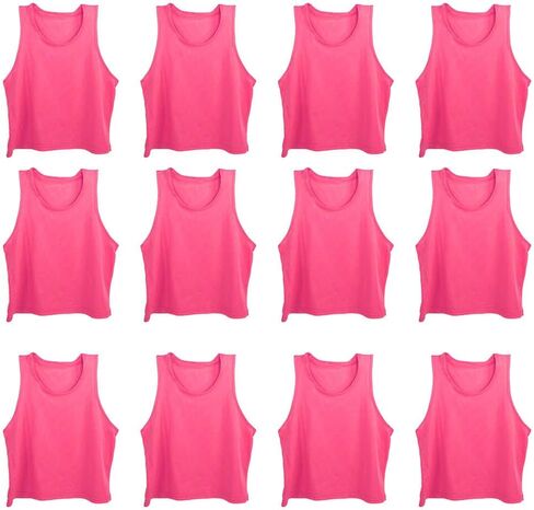Cryfokt Football Training Vests, 12Pcs Kids Breathable Mesh Exercise Jerseys High Visibility Quick Drying Fabric, Lightweight Sports Vest with Set for Soccer Basketball Running Practi in Saudi Arabia
