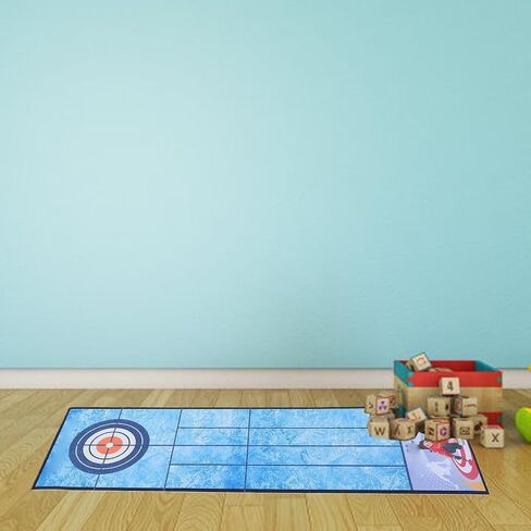 Alomejor Tabletop Curling Game Foldable Velvet Mat Desktop Curling Toy Set 100 X 29cm Slick No Wrinkle Surface Portable Family Game Night Party Travel in Saudi Arabia
