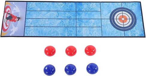 Alomejor Tabletop Curling Game Foldable Velvet Mat Desktop Curling Toy Set 100 X 29cm Slick No Wrinkle Surface Portable Family Game Night Party Travel in Saudi Arabia