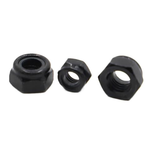 M2 .5 M3 M4 M5 M6 M8 M10 M12 DIN985 Black Carbon Steel Nylock Locknut Hex Nylon Insert Self Lock Nut(M5 50pcs) in Kuwait