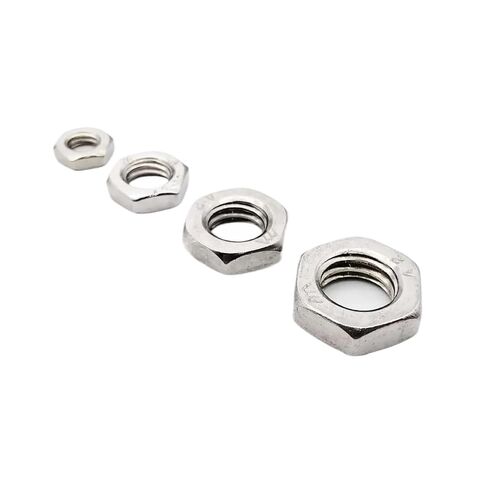 5/50pcs 304 Stainless Steel Hex Hexagon Thin Nut Jam for M2 .5 M3 M4 M5 M6 M8 M10 M12 M14 M16 Screw Bolt(50pcs M3) in Kuwait