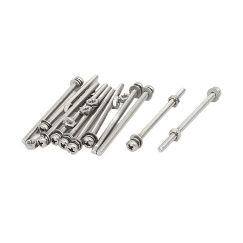 12/20/25 Sets M3 Screws Bolts and Nuts 304 Stainless Steel Phillips Pan Head Bolt Screw Nut W Washer 30/40/45/50mm Length(M3x40mm 25sets) in Kuwait