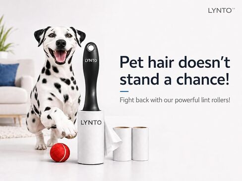 Extra Sticky Pet Hair Lint Roller — 300-Sheet Value Set with Upgraded Handle and 5 Rolls, Powerful Portable Hair Remover for Clothes, Furniture, Couches, Dogs & Cats in Kuwait