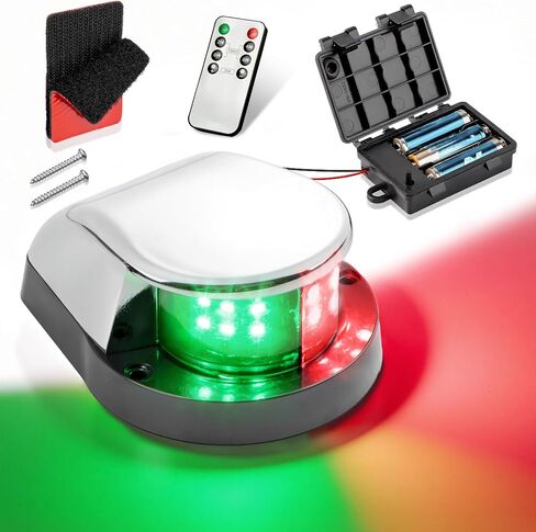 ضوء ملاحة يعمل بالبطارية للقارب، ضوء بحري LED للتحكم عن بعد مع وظيفة خافتة ومؤقت، ضوء أمان مقاوم للماء لقوارب الكاياك وقارب جون باس in Kuwait