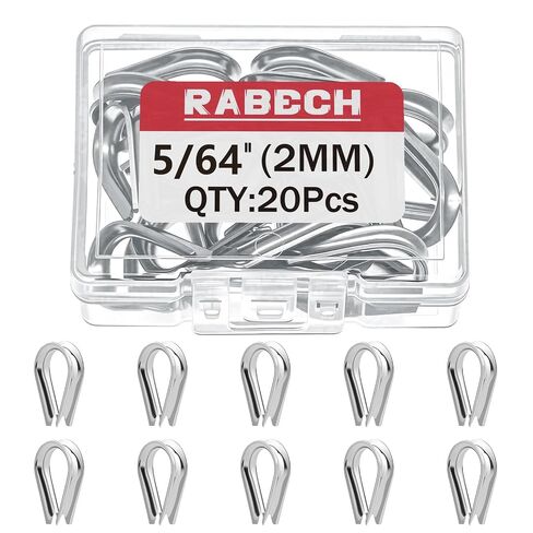 M2 5/64 Inch Wire Rope Thimble 5/64" Stainless Steel Thimbles for Wire Rope Cable Thimble Rigging (Pack of 20Pcs) in Kuwait