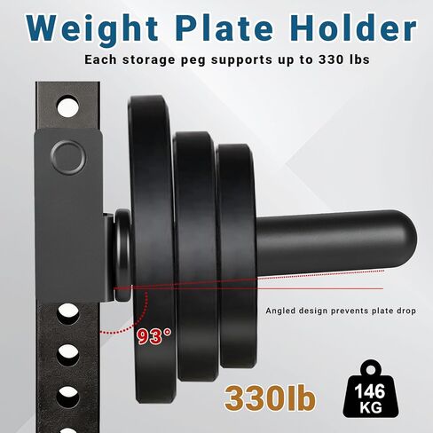 Weight Plate Holder for Squat Rack and Power Rack, 2"x2" and 3"x3" Rack Attachments fit Olympic 2 Inch Plates, Gym Plate Storage Rack (2 Inch Rounded End) in Kuwait