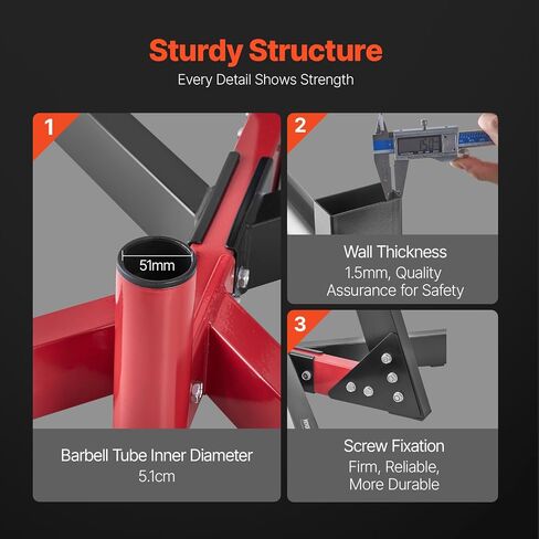 VEVOR Weight Plate Rack, L Frame Weight Plate Tree for 2-Inch Weight Plates, Standard Weight Plate Tree, 500 lbs Load Capacity Weight Storage Holder, Home Gym Barbell Rack Storage Stand, Black & Red in Kuwait