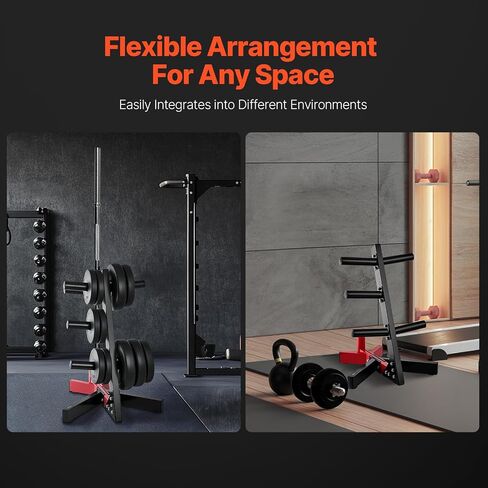 VEVOR Weight Plate Rack, L Frame Weight Plate Tree for 2-Inch Weight Plates, Standard Weight Plate Tree, 500 lbs Load Capacity Weight Storage Holder, Home Gym Barbell Rack Storage Stand, Black & Red in Kuwait
