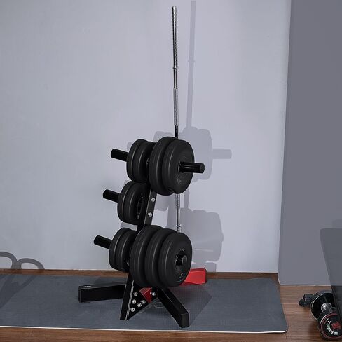 VEVOR Weight Plate Rack, L Frame Weight Plate Tree for 2-Inch Weight Plates, Standard Weight Plate Tree, 500 lbs Load Capacity Weight Storage Holder, Home Gym Barbell Rack Storage Stand, Black & Red in Kuwait
