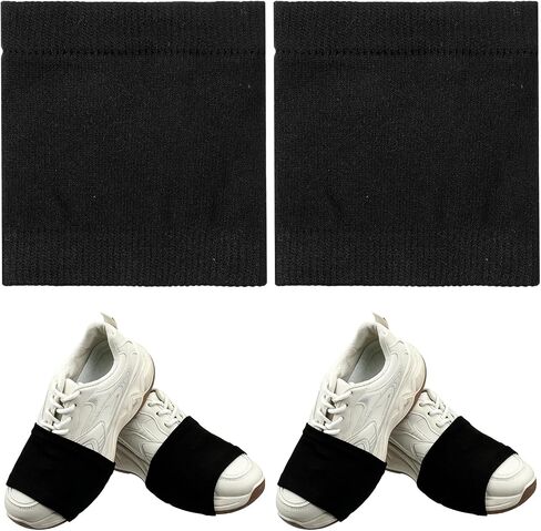 2 Pairs Dance Shoe Covers Over Shoes Socks, Unisex Over Sneaker Dance Socks Anti-Slip on Smooth Floors Shoe Covers for Dancer Ballet Equipment for Turns & Spins, Dancing Accessories(Black) in Kuwait