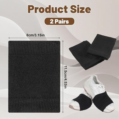 2 Pairs Dance Shoe Covers Over Sneakers, Black Unisex Shoe Covers for Dancing on Smooth & Wooden Floors, Easy Pivoting and Sliding in Kuwait