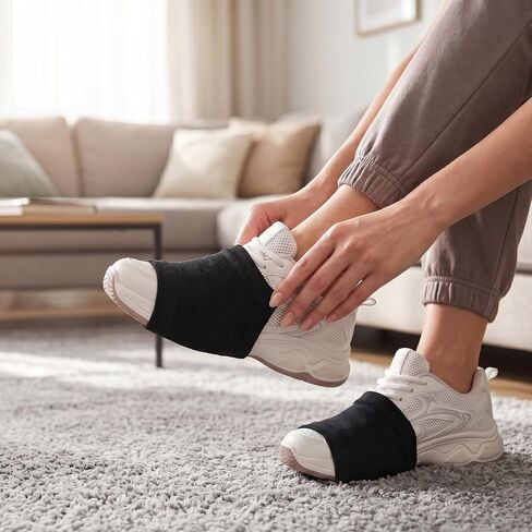 2 Pairs Dance Shoe Covers Over Sneakers, Black Unisex Shoe Covers for Dancing on Smooth & Wooden Floors, Easy Pivoting and Sliding in Kuwait