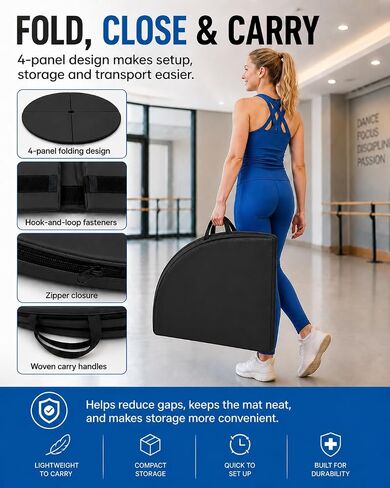 PYY Dance Pole Crash Mat - 5 Ft Foldable Pole Crash Pad with 2" Thicken EPE Foam, Portable Dance Pole Cushion with Easy-Clean Cover & Sponge Brushes for Home Fitness, Yoga, Pole Dance Training in Kuwait