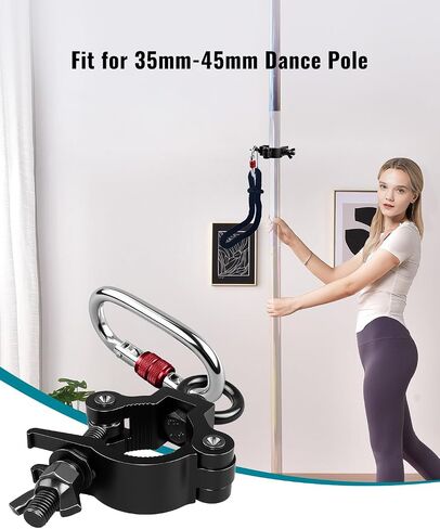 Pole Dancing Hanging Clamp with Carabiner – Grip Accessory for Aerial Silks, Yoga, Spinning Pole, and Home Fitness in Kuwait
