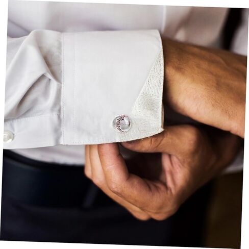 PartyKindom Men's Baseball Themed Cufflinks Fashionable Metal Studs Glove Pattern for Dress Suit and Party Attire in Kuwait