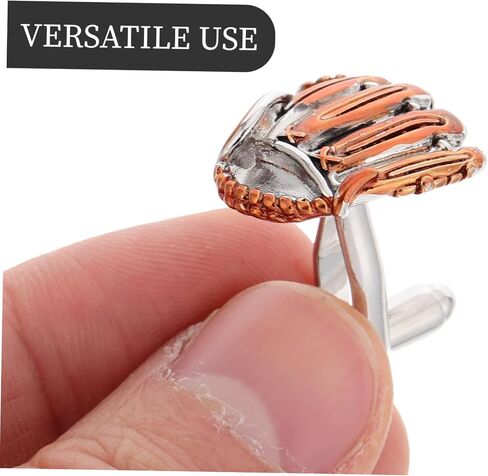 PartyKindom Men's Baseball Themed Cufflinks Fashionable Metal Studs Glove Pattern for Dress Suit and Party Attire in Kuwait