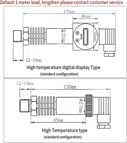 Pressure Sensor Temperature Transducer 4-20mA Output M20*1.5 Thread DC24V with LCD Display(0-100 bar 4-20mA) in Kuwait