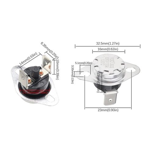 10PCS KSD301 KSD303 10A 45 150 C Degrees Manual Reset Thermostat Normally Closed Temperature Switch(135C) in Kuwait