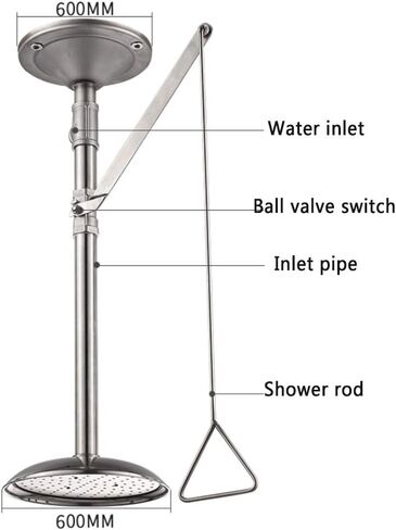 Suspended Ceiling Type Shower Device, Emergency Eye Wash Station, Wall-Mounted Combined Eyewash, for Factory, Laboratory in Kuwait