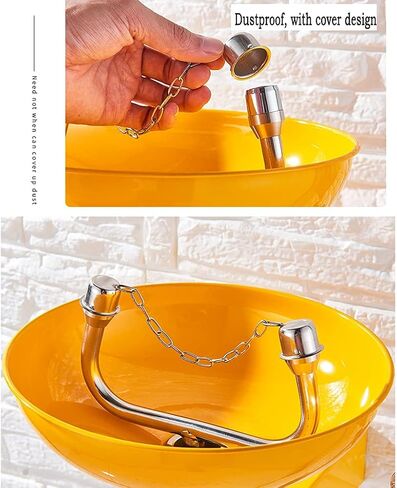 Emergency Eye Wash Station& Shower Set, Eyewash Station Shower with Abs Basin for Factory/Lab/Machinery/Building Industries/Style 2/Without Pedals in Kuwait