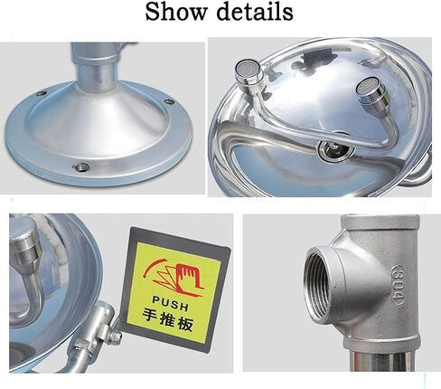 Emergency Eye Wash Station& Shower Set, Eyewash Station Shower with Abs Basin for Factory/Lab/Machinery/Building Industries/Style 2/Without Pedals in Kuwait