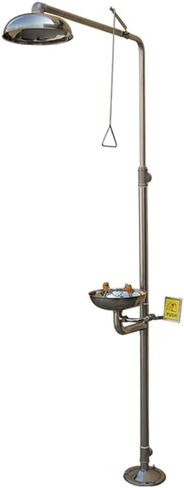 Emergency Eye Wash Station, Vertical Shower Eyewash, Easy to Use, Safety Shower System, for Factory, Laboratory in Kuwait